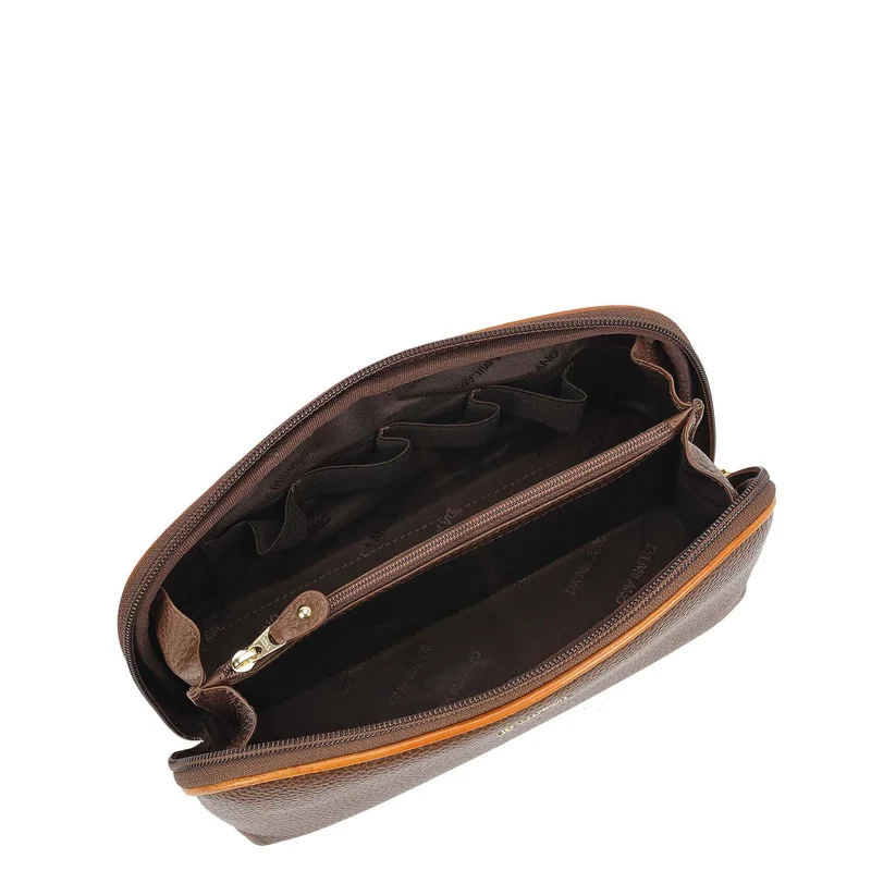 دا ميلانو Wax Leather Multi Pouch - Mocha